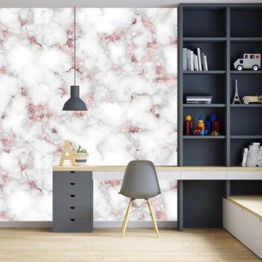 Imagem de Papel De Parede Marmore Rose Gold Adesivo Autocolante Sala - LRP