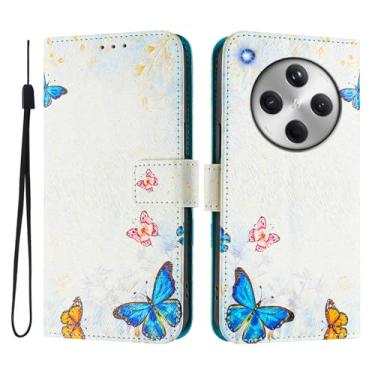 Imagem de Capa carteira para Oppo Find X8 Pro, 3 compartimentos para cartão, 1 compartimento para dinheiro, capa flip de couro PU com padrão fofo, capa com fivela magnética à prova de choque, compatível com sem