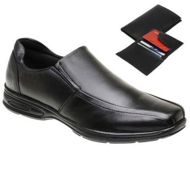 Imagem de Sapato Social Casual Masculino em Couro Legítimo Solado Ortopédico + C