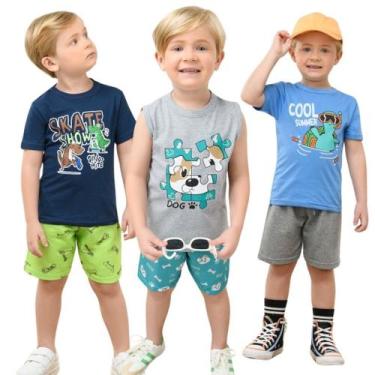 Imagem de Kit 5 Conjunto Infantil Menino Roupa Verão Tamanho 1 ao 10 - DDK, 2