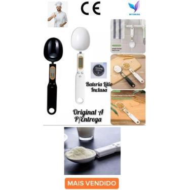 Imagem de Colher Balança Digital Eletrônica  Com Colher De Medidas BRANCO - INNI