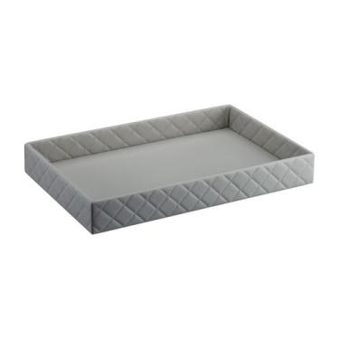 Imagem de Bandeja Hara Sophia Matelassê Em material ecológico 60x40x8cm, Cinza