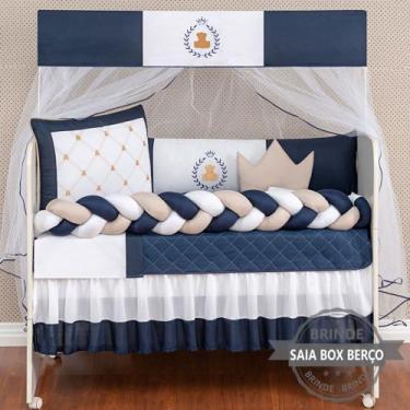 Imagem de Kit Berço Americano Ursinho Principe Azul Marinho Menino 12 peças com 