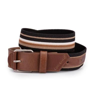 Imagem de Cinto Masculino Couro Legítimo Elástico Esportivo Plus Size - ELLO GRI