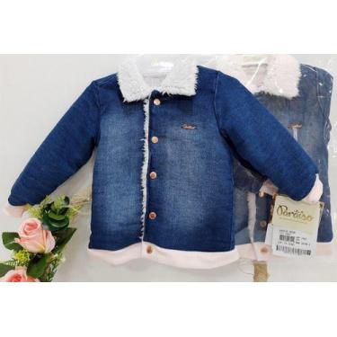 Imagem de Jaqueta Jeans Forrada Pelinho Bebe Menina Paraiso Luxo 10298 - Paraíso
