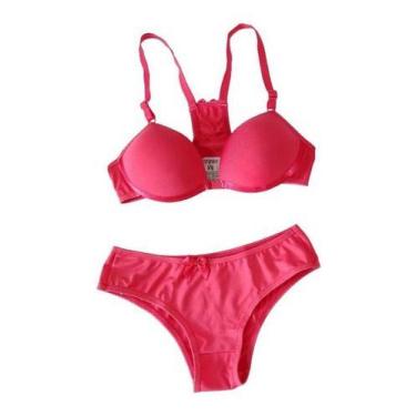Imagem de Kit 12 Conjunto Menina Moça Infantil Liso Juvenil Sutiã com Calcinha A