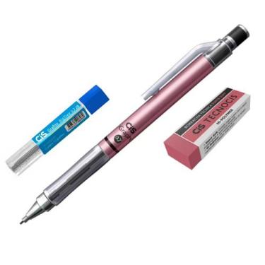 Imagem de Kit Lapiseira Graph 0.7 Rosa Metálico +Grafite +Borracha VM - CIS
