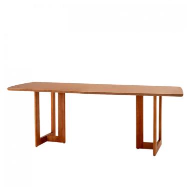 Imagem de Mesa para Sala de Jantar Patros 180cm Madeira Tampo Barril Laminado Moderna Mobília - Cinamomo Imbuia