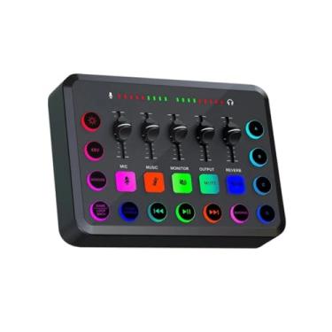 Imagem de Dynwave Mixer de áudio Mixer de som, profissional, portátil, mixer de DJ, console de mixagem de mesa de som, para estúdio, gravação, telefone, palco, casa