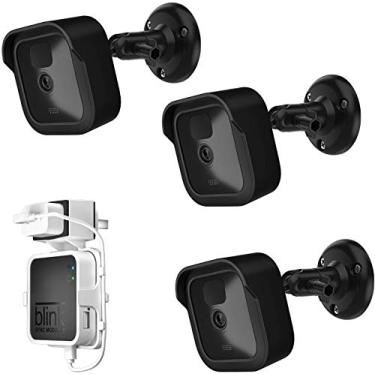 Imagem de Koroao Suporte de montagem de câmera Blink, suporte de parede interno e externo para módulo de sincronização piscante, suporte de tomada de 360 graus ajustável interno/externo para câmera piscante ao ar livre (pacote com 3)
