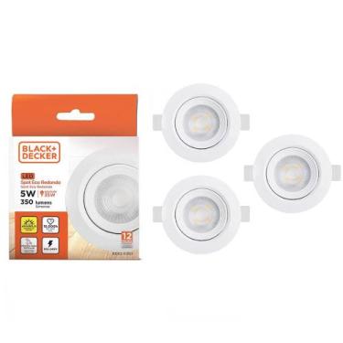 Imagem de Kit 3 unidades - black & decker spot led eco redondo 5w 3000k 100-240v