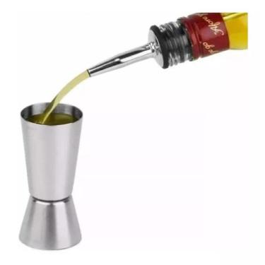 Imagem de Dosador Duplo Drinks Inox 15ml 35ml Copo Medidor Bebidas Original - DY