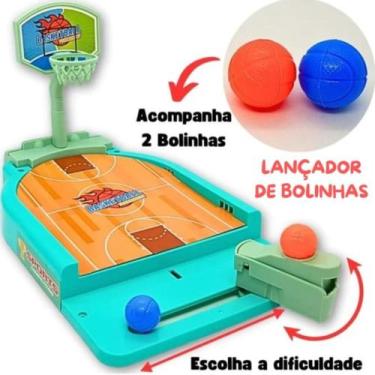 Imagem de Jogo Mini Basquete Com Lançador DE BOLINHAS QUADRA BASKETBALL Diversão
