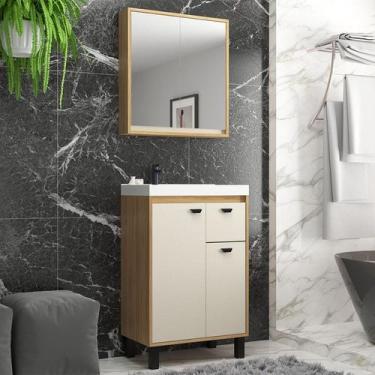 Imagem de Gabinete de Banheiro 60cm com Lavatório e Armário Ref 630 Cewal - Itap