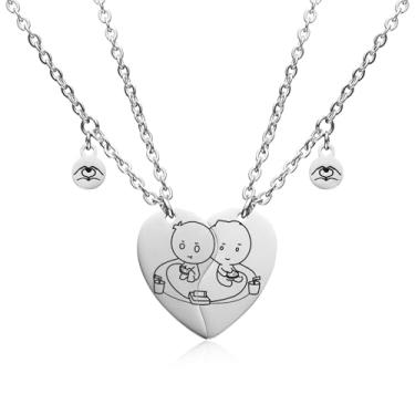 Imagem de Ruirenan Conjunto de colar de presente para amantes, para ele e ela, com pingentes de amizade, presente para melhores amigos, presente de aniversário de namorados para casais, melhores amigos,