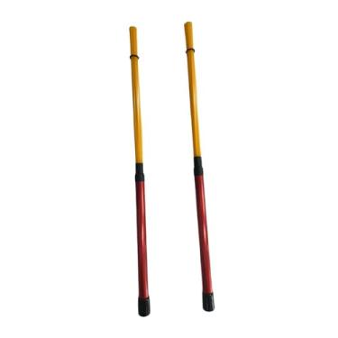 Imagem de Amagogo Baquetas, escovas de tambor, comprimento de 15,75 polegadas, escovas de arame para bandas de rock, jazz, folk, Vermelho Amarelo