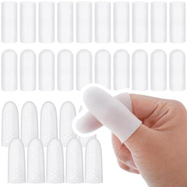 Imagem de ADULLPONY 30 peças de protetores de dedo de silicone capas de dedo almofadas e protege as proteções de dedo de borracha de gel fornecem alívio para dedos rachados e proteção de calos