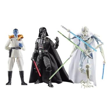Imagem de STAR WARS Boneco colecionável The Black Series Darth Vader, Grand Admiral Thrawn, General Grievous, Mestres do Mal, 15 cm, pacote com 3 (exclusivo da Amazon)