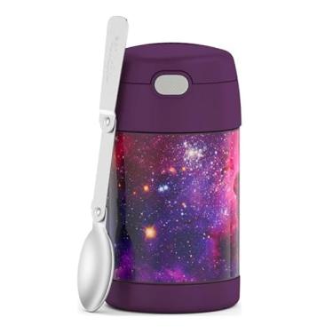Imagem de THERMOS FUNTAINER Pote de comida isolado a vácuo de aço inoxidável de 473 ml com colher, roxo galáxia
