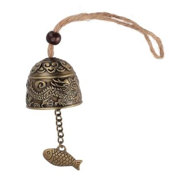 Imagem de Pingente de Sino de Com Padrão de Dragão Com Design Vintage, Sino Pendurado para Decoração de Carro Doméstico, Jardim e quintal. Feito de Liga de Zinco Com Desempenho e Som