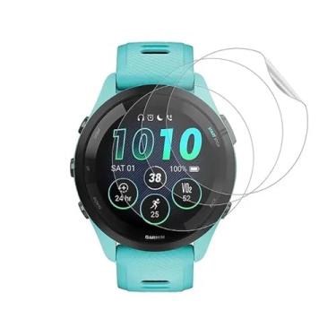 Imagem de 5 peças de protetor de tela de hidrogel para Garmin Forerunner 255 / Music 46 mm Smartwatch macio HD transparente filme TPU sensível ao toque, autocura, anti-arranhões, ultrafino, fácil instalação