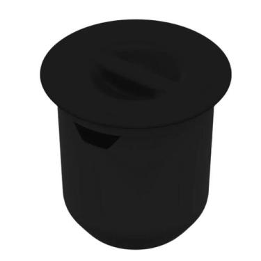 Imagem de Lixeira Embutir de Polímeros 8 Litros - Redonda Metasul, Preto Vulcano
