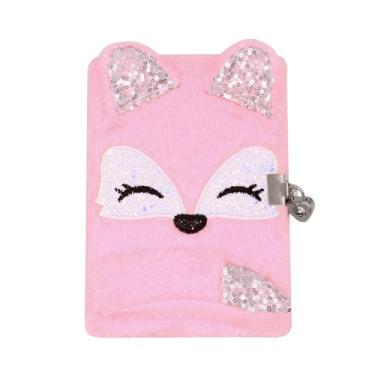 Imagem de BOLLEY JOSS Caderno fofo de coruja de desenho animado fofo de pelúcia diário secreto com cadeado e chaves bloco de escrita felpudo A5 forrado com 152 páginas