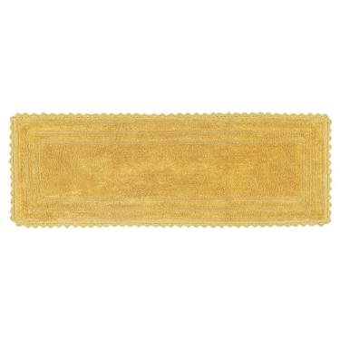 Imagem de Better Trends Lilly Tapete de banho grande amarelo de crochê e tapetes de banho longos, 100% algodão e reversível, tapetes de chuveiro absorventes para banheiro, tapetes de banho laváveis - Tapete de