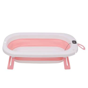 Imagem de Zippy Toys, Banheira de Bebê Retrátil com Termômetro Integrado e Bordas Arredondadas Hora do Banho 75 cm - Rosa