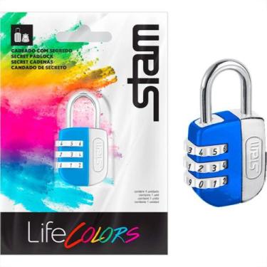 Imagem de Cadeado Para Mala Stam Life Colors Com Segredo 25Mm Azul