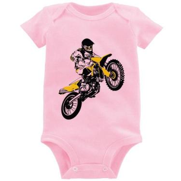 Imagem de Body Bebê Motocross Jump - Foca na Moda, Rosa bebê, P