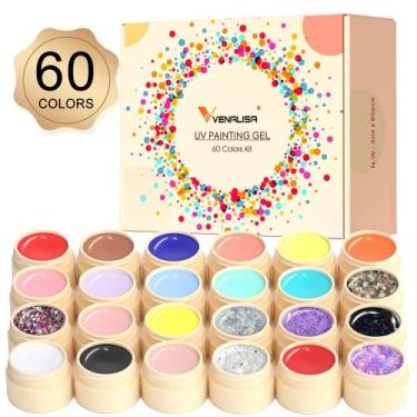Imagem de Kit de Arte para Unhas VENALISA - 60 Cores de Tinta em Gel com Design 