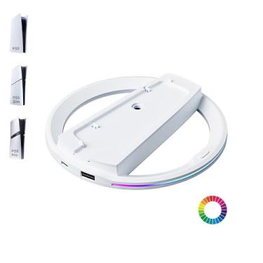 Imagem de G-STORY Suporte Vertical Rgb Para Consoles Ps5 Slim/Ps5 Pro, Suporte Vertical Playstation 5 Com Luzes Para Ps5 Digital/Ps5 Disc, Ps5 Slim Digital/Ps5 Slim Disc, Ps5 Pro Com Parafuso