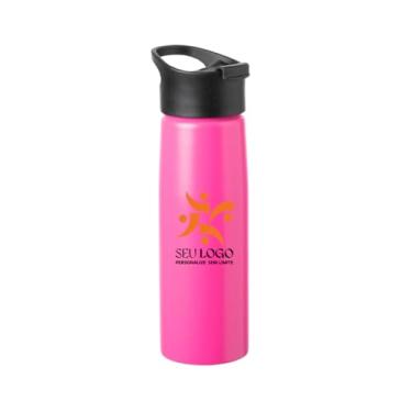 Imagem de Kit 10 Squeeze Alumínio Personalizado 750 Ml Evento Empresa Promocional (Rosa)