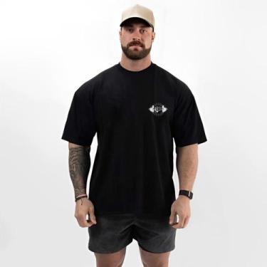 Imagem de Camiseta Masculina Oversized Academia Estilo Conforto - Épico, Preto, 