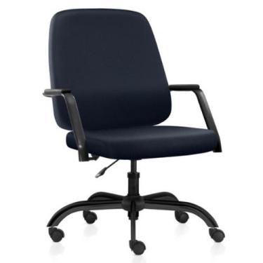 Imagem de Cadeira Executiva Diretor Base Giratória Hub F02 Sintético Azul - Lyam