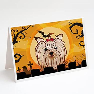 Imagem de Caroline's Treasures BB1762GCA7P Cartões de felicitações Yorkie Yorkishire Terrier e Envelopes Pacote com 8, 7 x 5, multicolorido