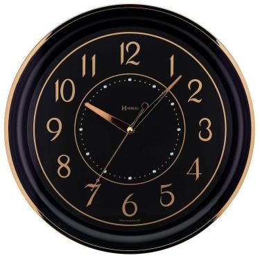 Imagem de Relógio De Parede Silencioso Preto Dourado 35 Cm Dourado - Dourado