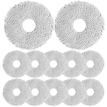 Imagem de Pacote com 12 almofadas de pano para esfregão a vácuo de microfibra para Dreame X50 Ultra/L20 Ultra/L10s Pro/L10s Pro Gen2/X40 Ultra/para Xiaomi X10+/X20+/para aspirador de pó robô Mova P10/P50, peça
