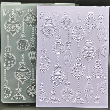 Imagem de Pasta de plástico em relevo, tamanho A6, pingentes decorativos de Natal, artesanato em papel, impressões texturizadas de plástico para fazer cartões, scrapbooking