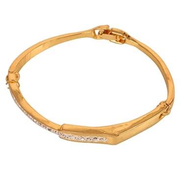 Imagem de Touchstone Pulseira indiana encantadora de Bollywood elegante feita à mão com cristal de strass em tom dourado ou prateado para mulheres., Metal, Sem pedras preciosas