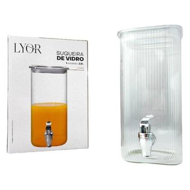 Imagem de Suqueira Dispenser de Bebidas Vidro Canelado Lines Lyor 2,8L