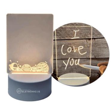 Imagem de Luminária 3d Luz Branco Frio Morno Branco Quente Anotações Bilhetes KL