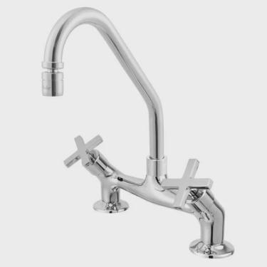 Imagem de Torneira com Misturador de Cozinha para Mesa 3006 C 28 ba aa Omega Meber Metais Cromado