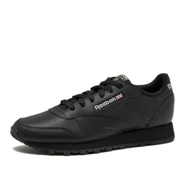 Imagem de Reebok Tênis feminino clássico de couro, Core Black/Core Black/Pure Grey 5, 10.5