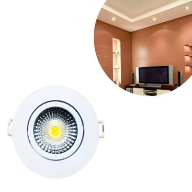 Imagem de Luminária Spot Luz LED Redondo Branco Quente Iluminação 7W - Genérica