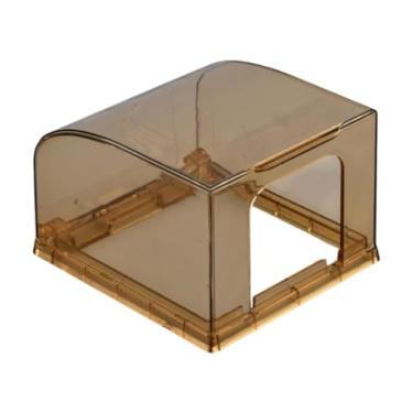 Imagem de Flip Single Outlet Capa Caixa de saída elétrica Supplies Acessórios Proteção para soquete do banheiro de escritório, Marrom