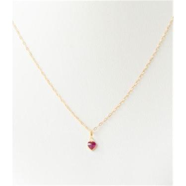 Imagem de Cordão Feminino Bailarina Ouro 18 K 750 40cm Pingente Coração Rosa Esc