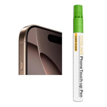 Imagem de COSLAKE Tinta de retoque de titânio Desert para iPhone 16 Pro/16 Pro Max, reparo de arranhões na pintura lateral do telefone, solução rápida e fácil de reparar, caneta removedor de arranhões com 1