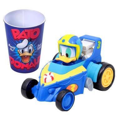 Imagem de Kit 2 em 1 Carrinho Kart Pato Donald 13cm Fricção com Copo - EBN KIDS
